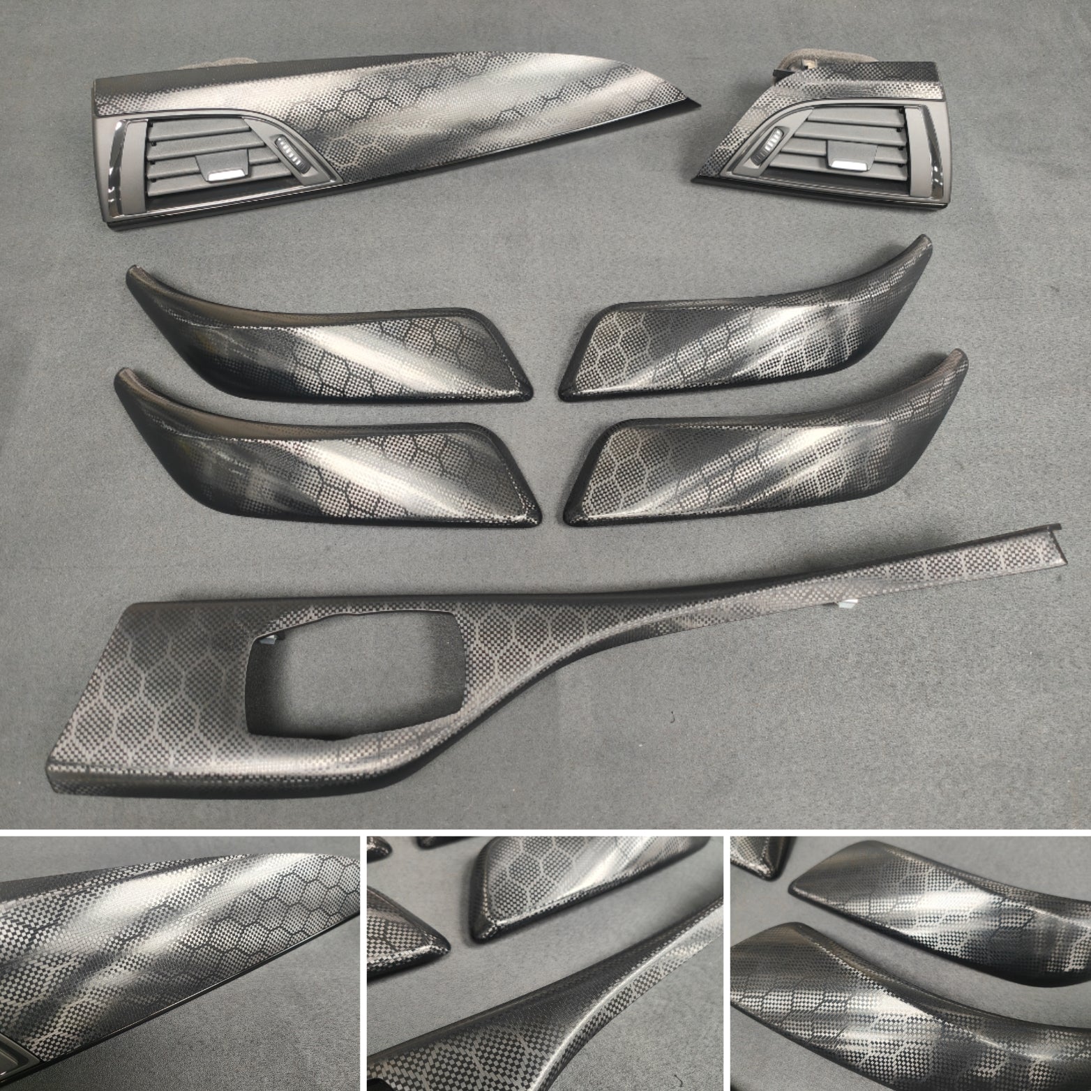 BMW F20 INTERIOR TRIM SET - HEXAGONAL CARBON / GLOSS BLACK ACCENT